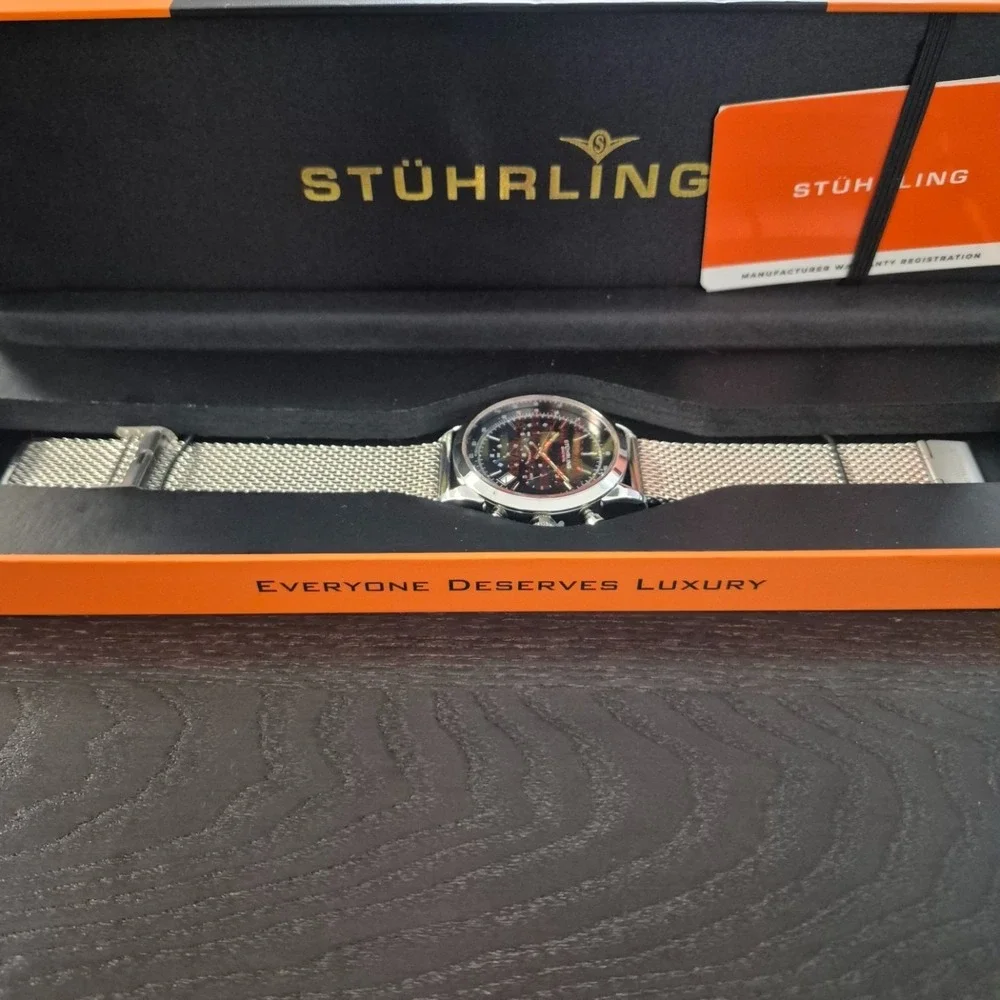 Stührling Preston 3975 Japan Quartz 44mm Chronograph NEW
